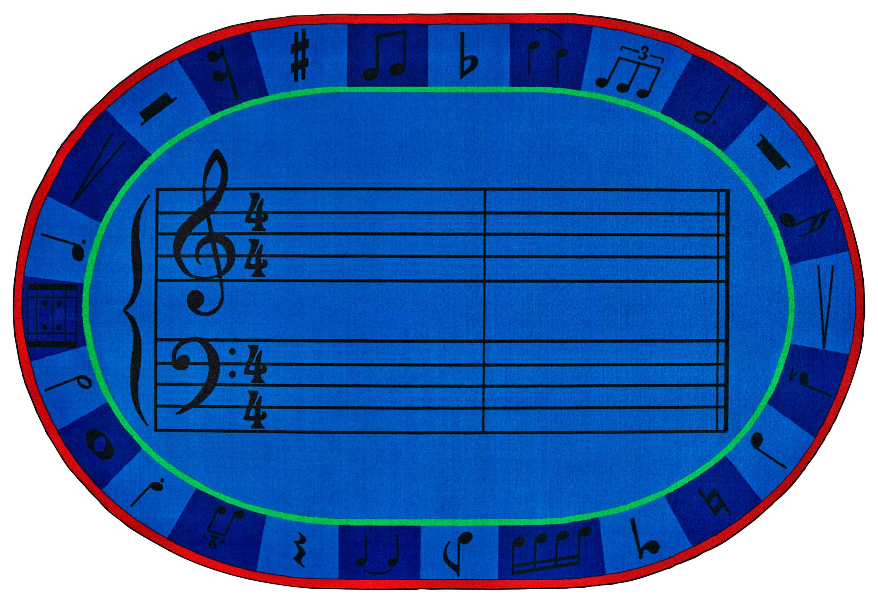 Carpets for Kids KID$ Value PLUS A-Sharp Music Carpet, Oval 4002216