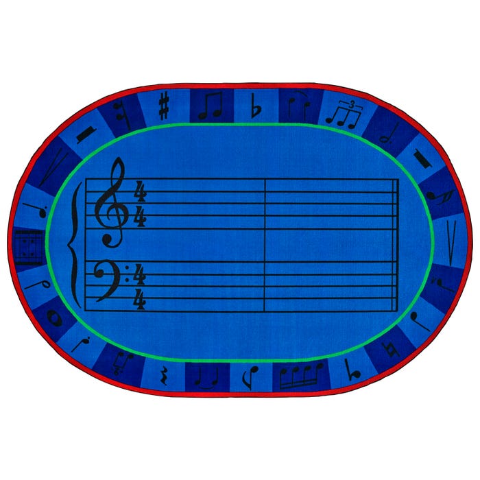 Carpets for Kids KID$Value PLUS A-Sharp Music Carpet, Oval