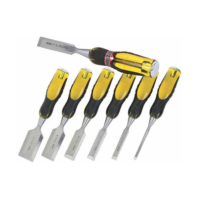 Woodworker's Stanley FatMax Thru-Tang 16-971 6-Piece Chisel Set, High-Chrome Carbon Alloy Steel Blade, Set of 6