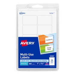 Image for Avery Removable ID Labels, 1 x 1-1/2 Inches, Pack of 500 from School Specialty
