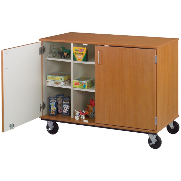 Stevens I.D. Systems Mobile Cubby Cabinet with Doors and Lock, 48 x 24 x 36 Inches