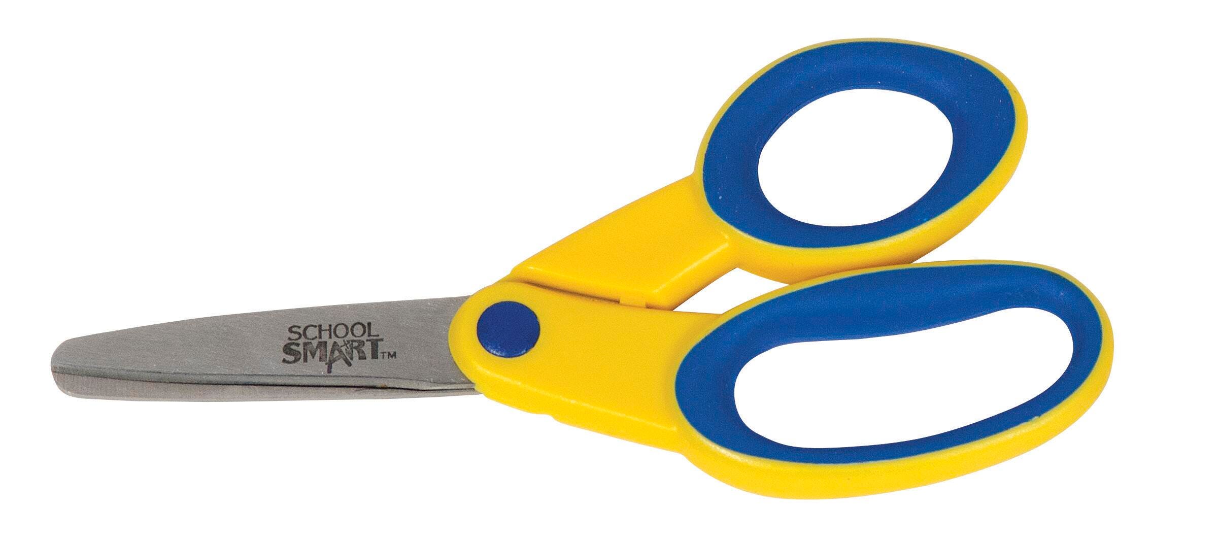 School Smart Blunt Tip Kids Scissors, Left Handed, 5 Inches, Yellow/Blue Item Number 086334