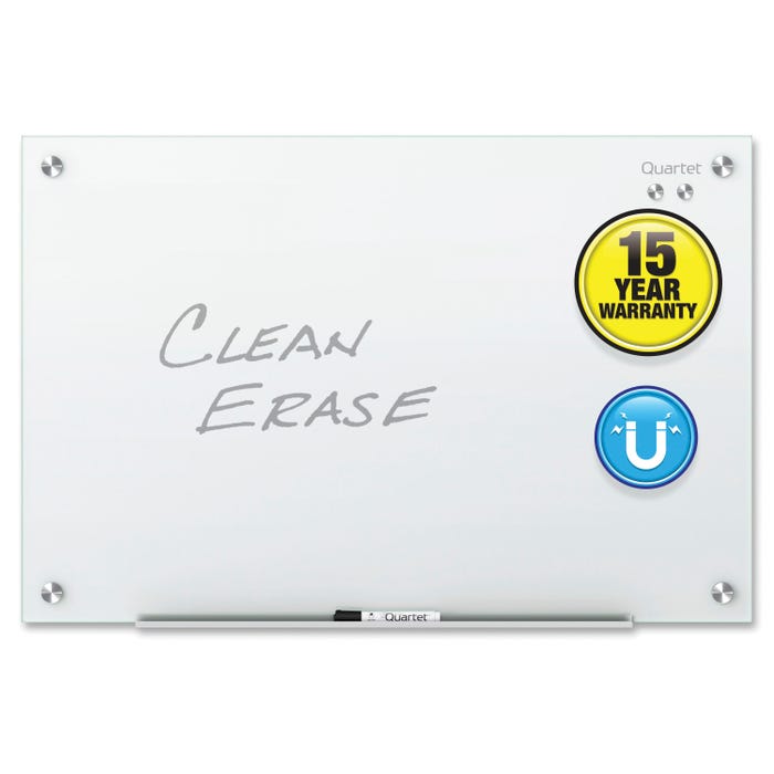 Quartet Infinity Magnetic Glass Marker Board, Frameless, 96 x 48 Inches, White