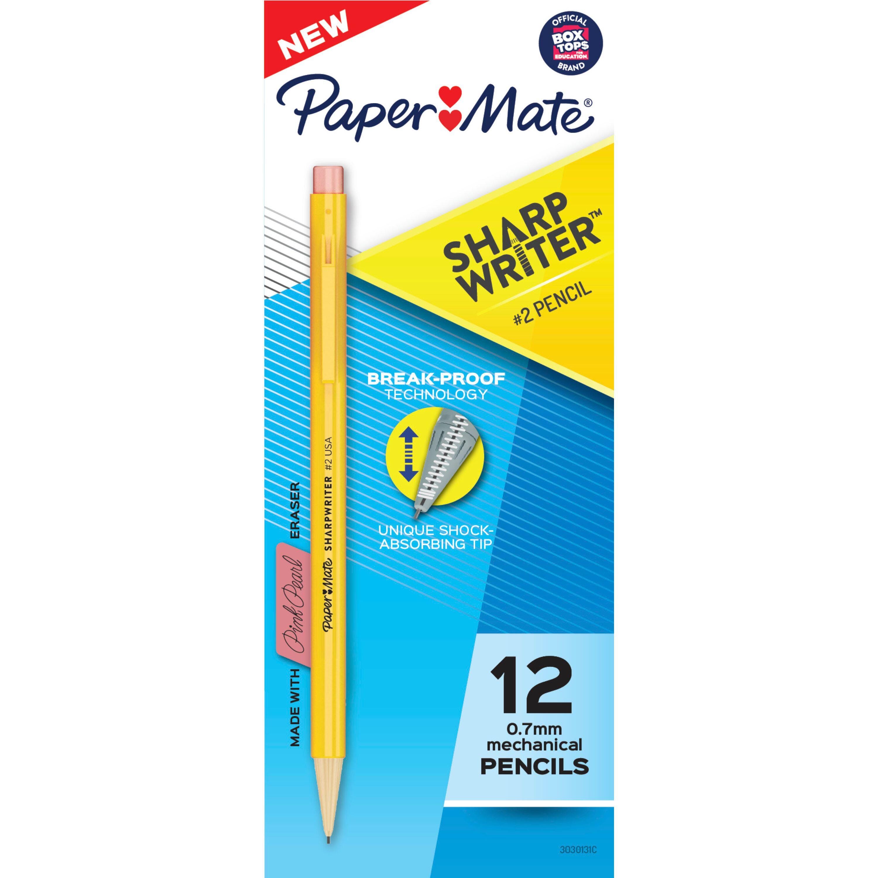 Image for Paper Mate Sharpwriter Mechanical Pencils, 0.7 mm, No 2, Yellow, Pack of 12 from School Specialty