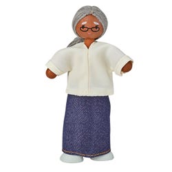 PlanToys Wood Doll Grandmother, Medium Skin Tone 2151151