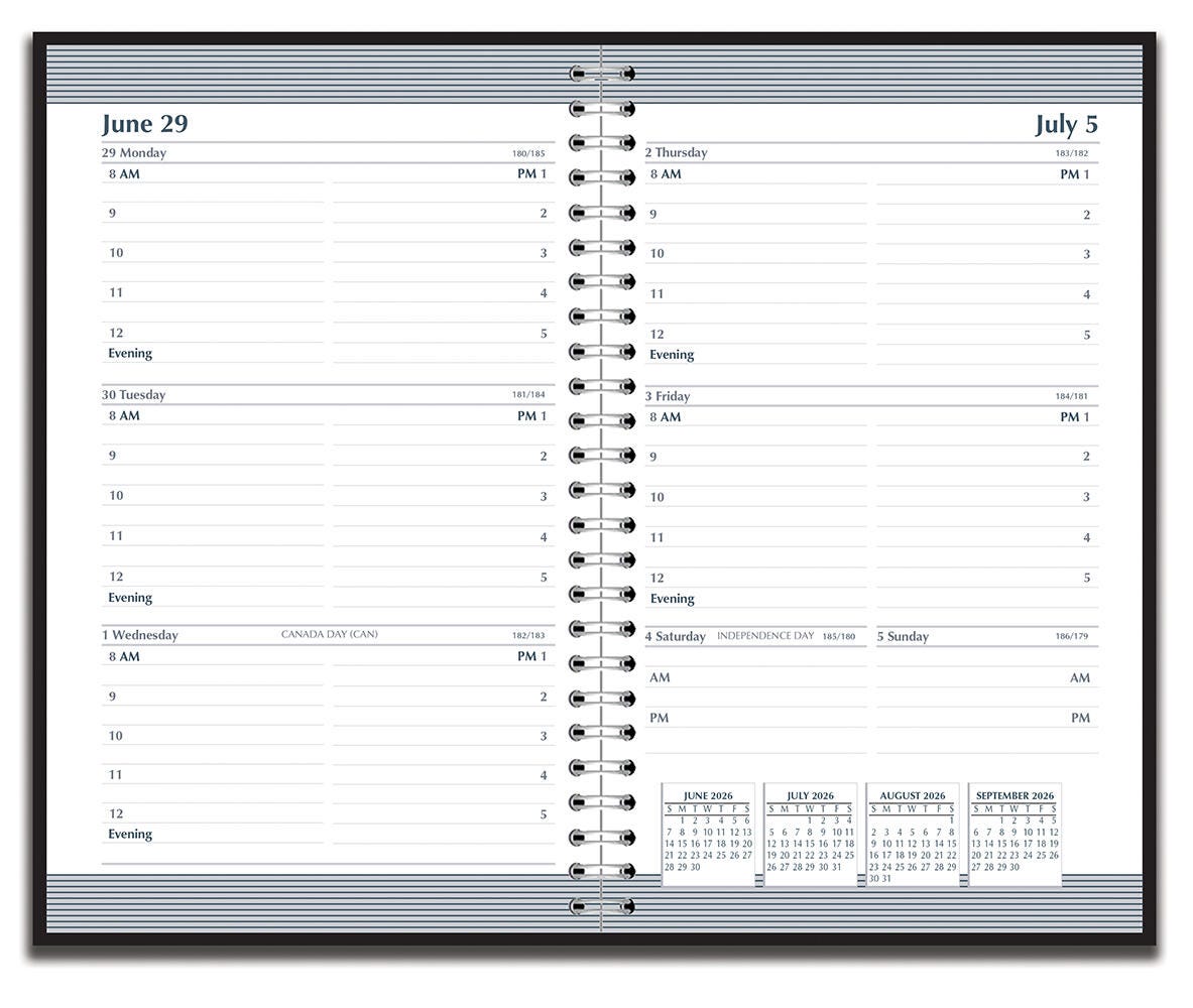 Image for House of Doolittle Weekly Academic Planner with Black Embossed Cover, July 2026 to July 2027, 5 x 8 Inches from School Specialty