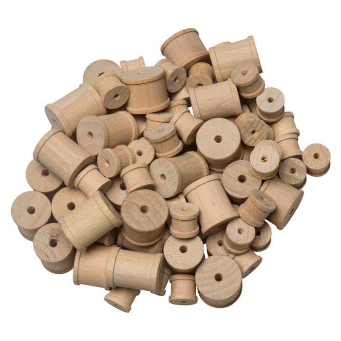 Creativity Street Wood Craft Spool, Assorted Sizes, Set of 144