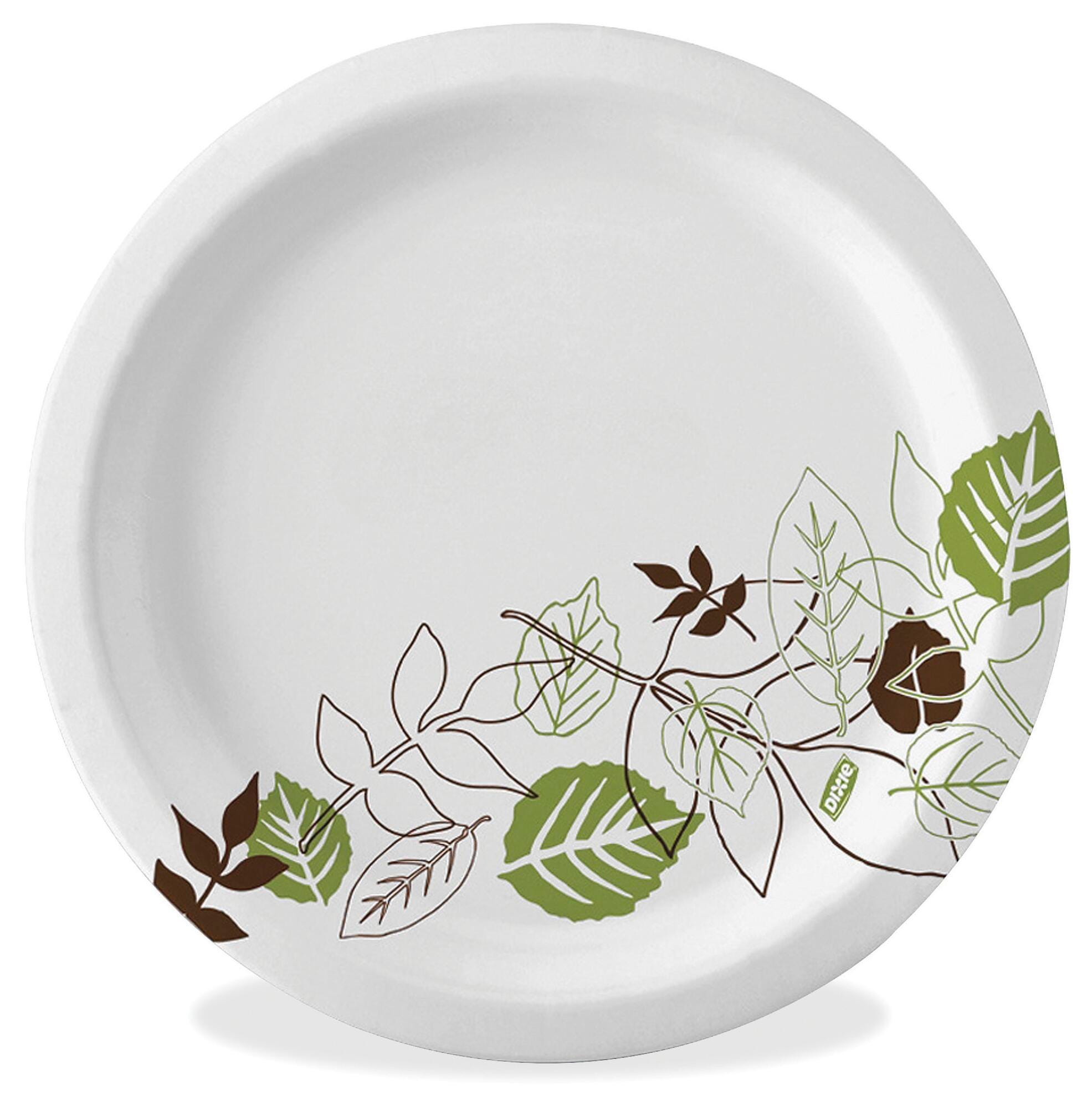 Dixie Foods Pathways Design Heavyweight Paper Plates, 10-1/2 Inches, Pack of 125, Item Number 1406911