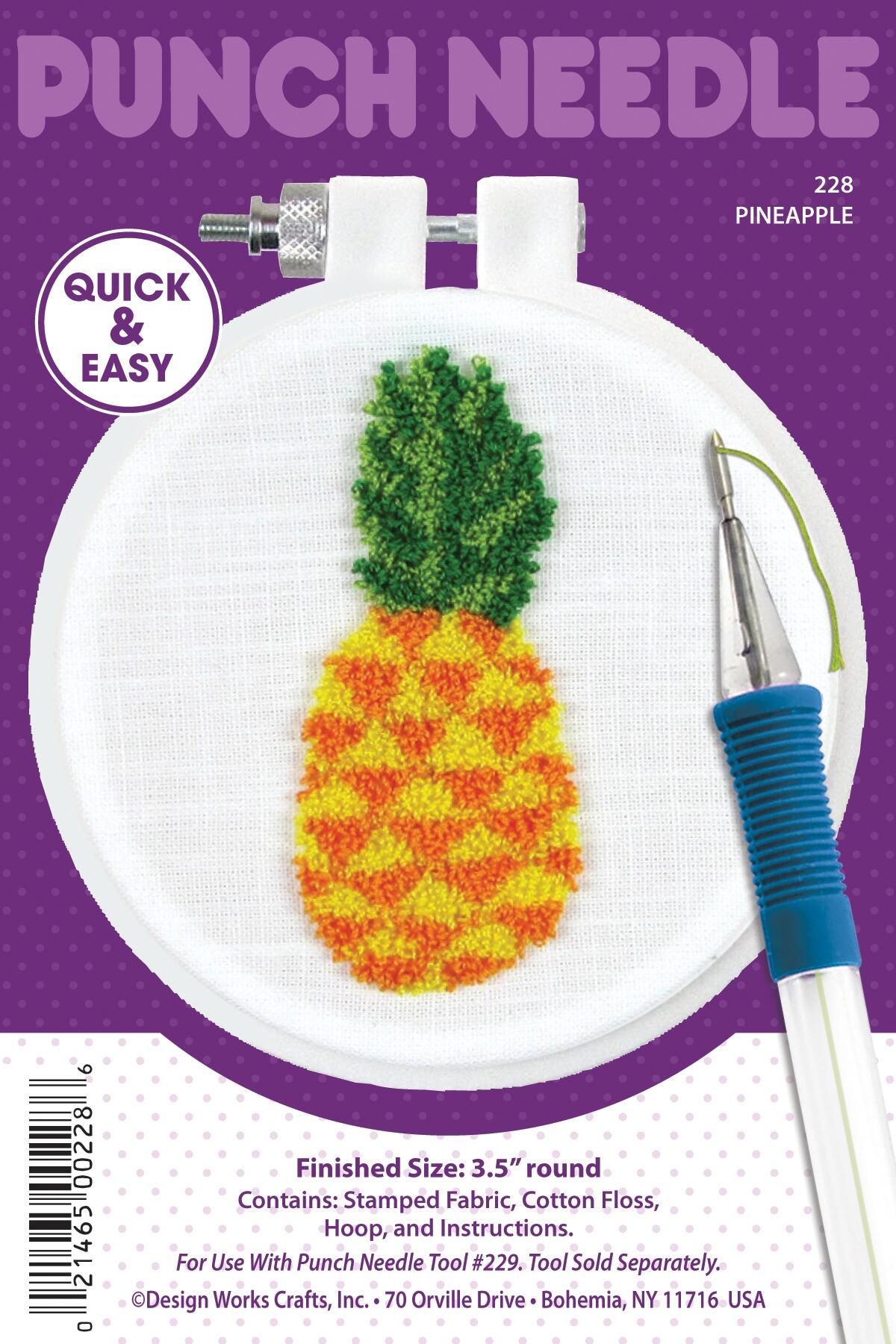 Design Works Crafts Punch Needle Embroidery Kit, Pineapple