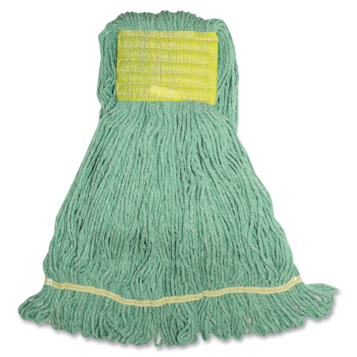 Genuine Joe Wide Band Small Mophead, Green, Pack of 12