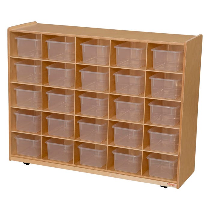 Wood Designs Storage Unit, 25 Trays, Plywood, 48 x 15 x 38 Inches