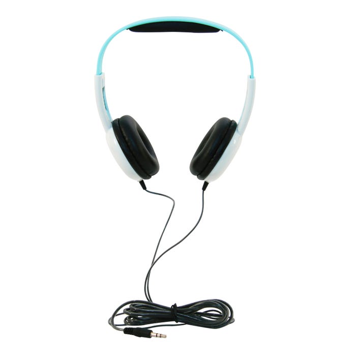 Califone KH-12 WH Pre-K On-Ear Headphones, 3.5mm, Light Blue/White