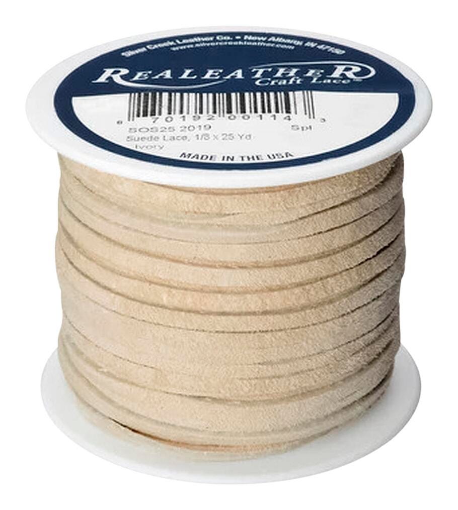 Image for ReaLeather Leather Suede Lacing, 1/8 Inch x 25 Yards, Ivory from School Specialty