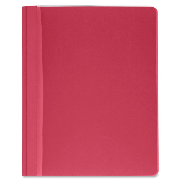 Business Source Clear Front Report Covers, 8-1/2 x 11 Inches, 1/2 Inch Sheet Capacity, Red, Pack of 25
