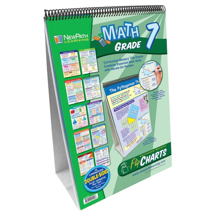 NewPath Learning Math Write-On/Wipe-Off Flip Chart Set, Grade 7