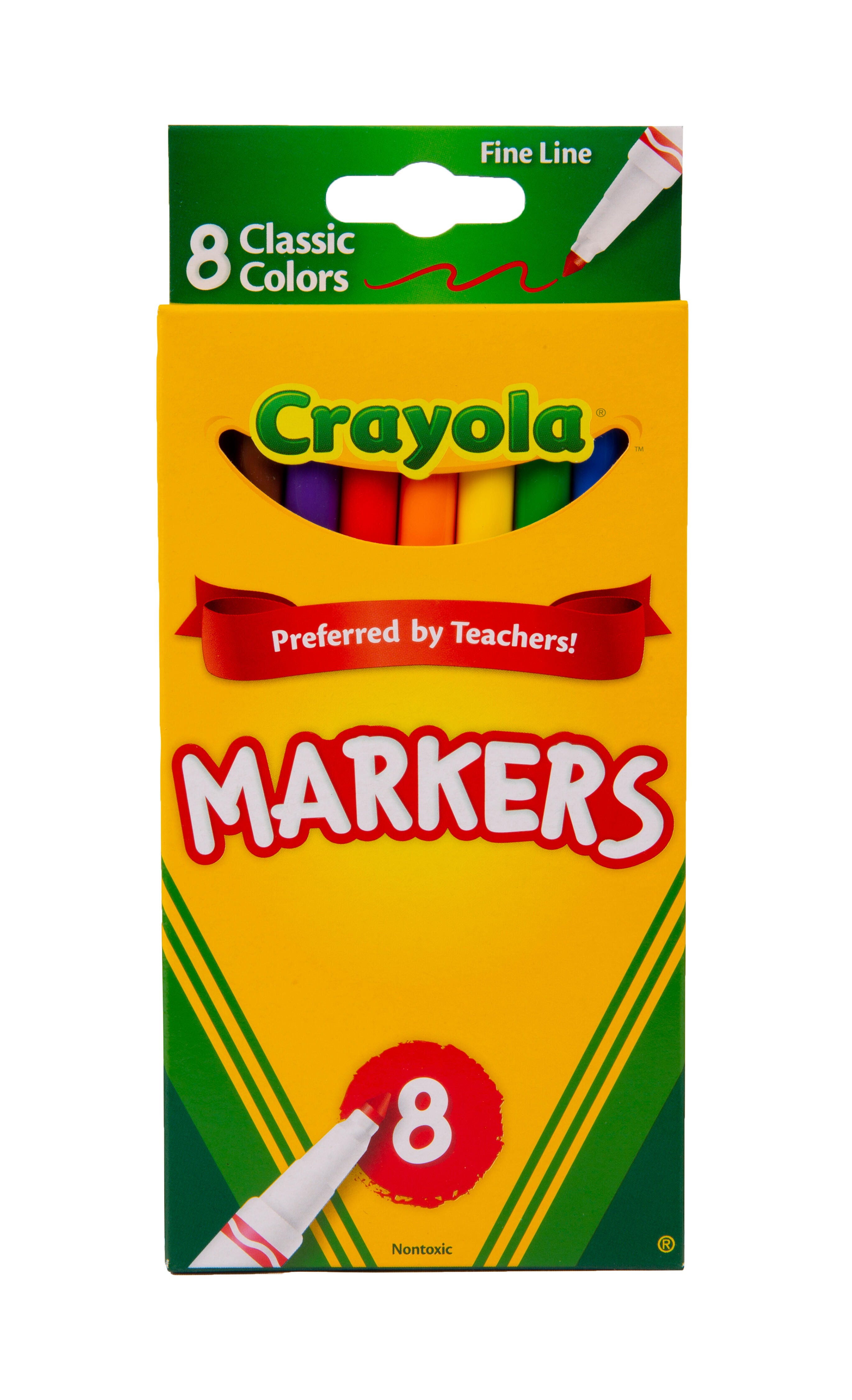 Image for Crayola Markers, Fine Line, Assorted Classic Colors, Set of 8 from School Specialty