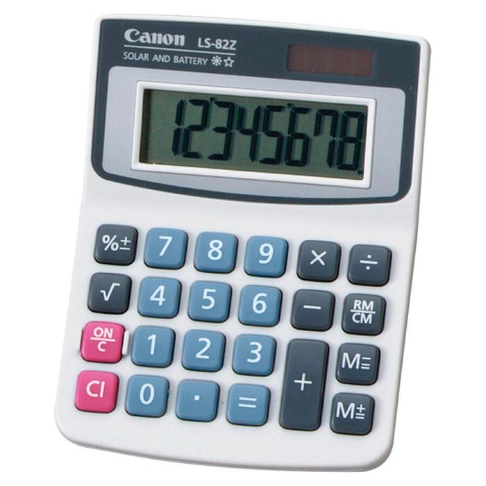 Canon LS82Z 8-Digit Handheld Calculator Solar Power Silver
