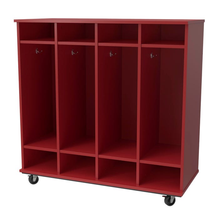 Classroom Select Expanse Series Mobile Locker Cubbies with Top and Bottom Shelves