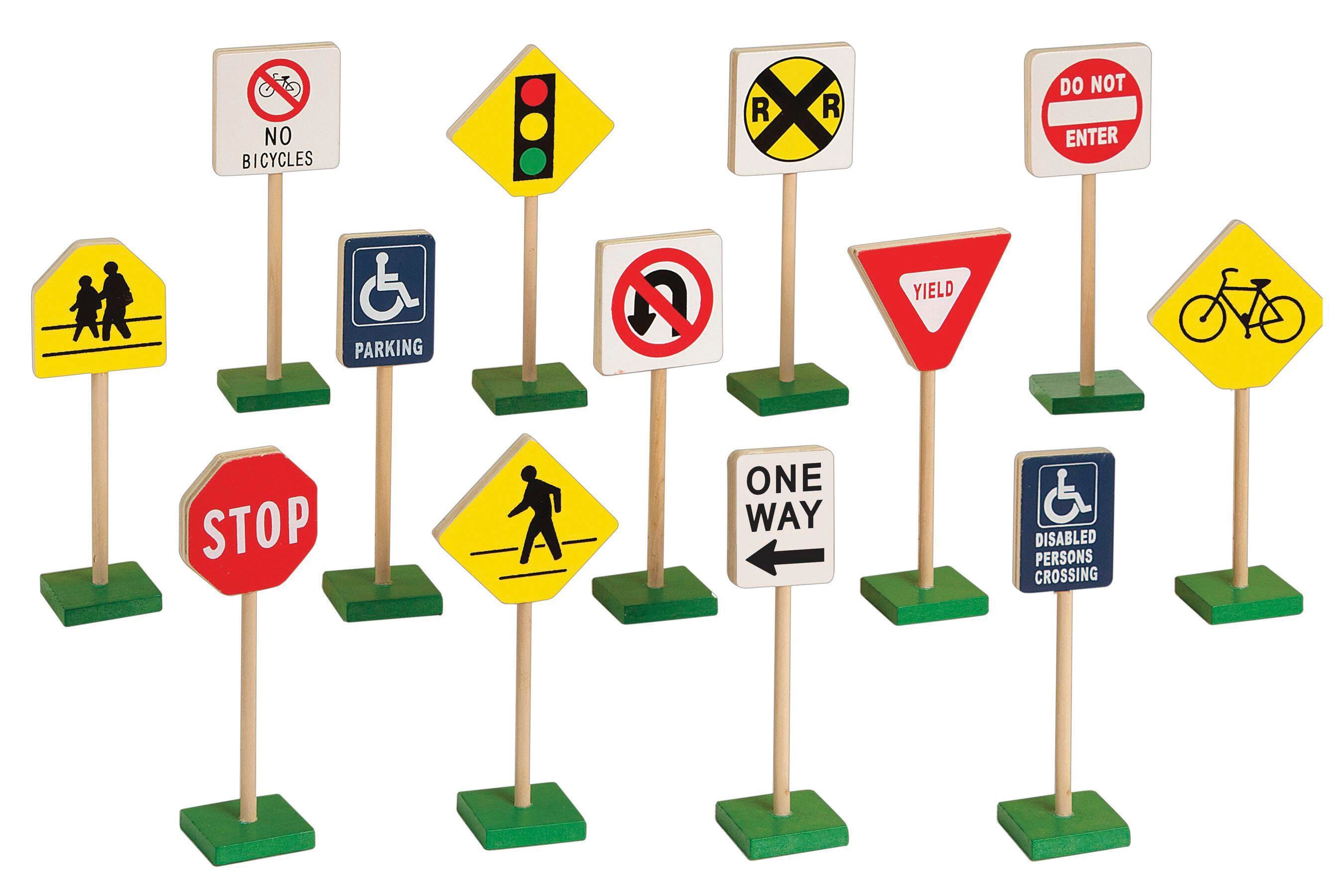 Guidecraft Block Play Traffic Sign Set, 13 Pieces 307524