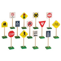 Guidecraft Block Play Traffic Sign Set, 13 Pieces 307524