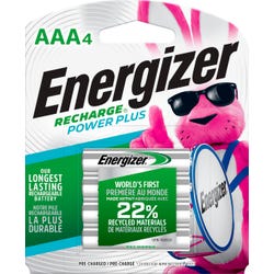 Energizer Recharge Power Plus Rechargeable Batteries, AAA, Pack of 4 090255