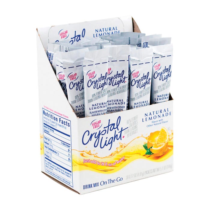 Crystal Light On-The-Go Lemonade Mix Sticks, Pack of 30