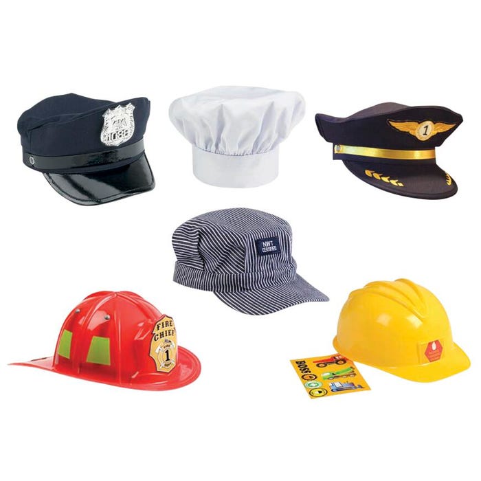 Aeromax Dress-Up Hat and Helmets, Set of 6