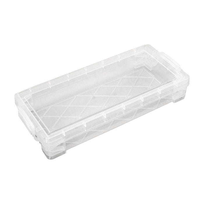 Advantus Super Stacker Pencil Box, Plastic, Clear