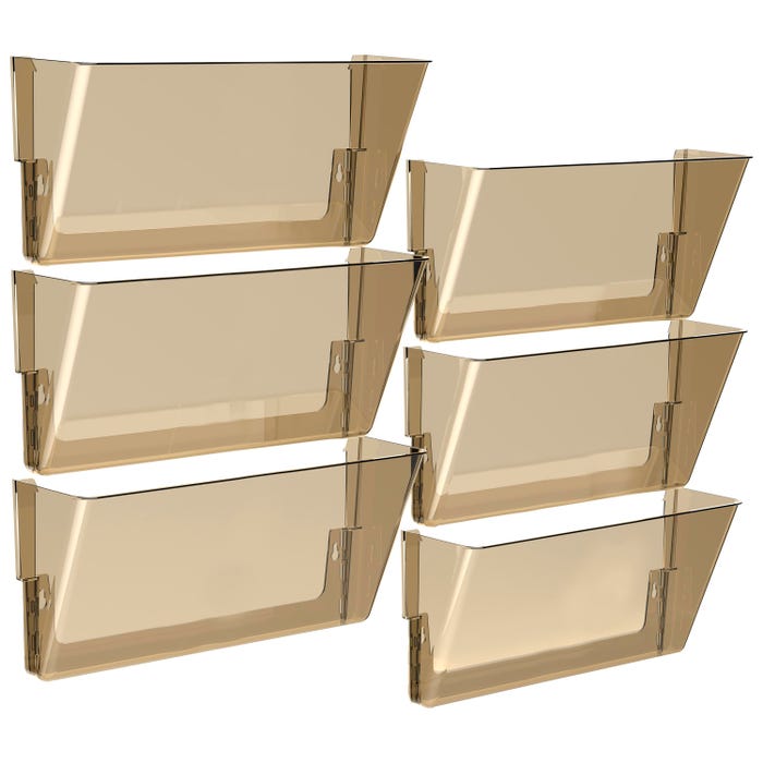 Storex Unbreakable Wall Files, Legal Size, Smoke, Pack of 6