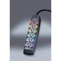 Kensington SmartSocket Basic Color Coded Power Strip, 6-Outlet, 6 ft Cord, 670 joule