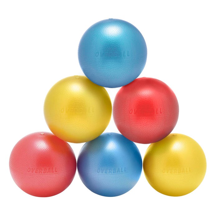 Gymnic OverBall Exercise Balls, 9 Inches, Set of 6 in 3 Colors