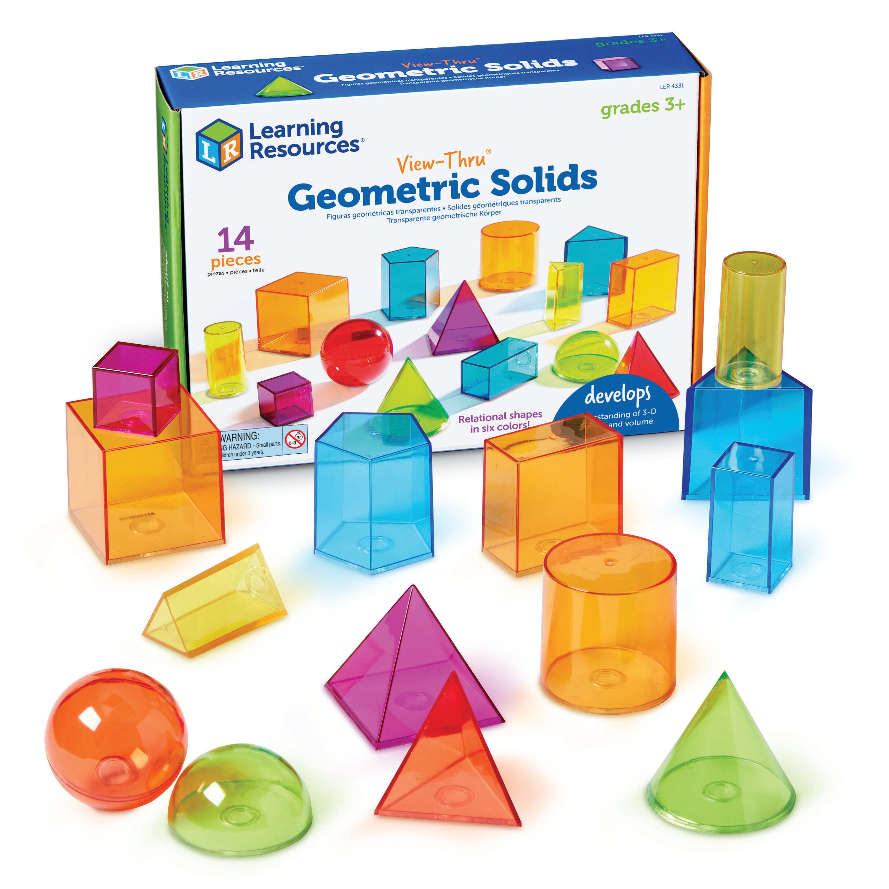 Learning Resources View-Thru Geometric Solids, Set of 14 1370872