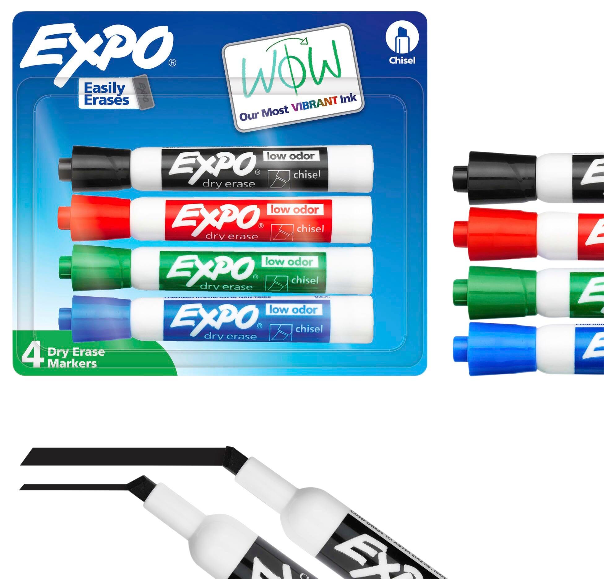 Image for EXPO Dry Erase Markers, Chisel Tip, Assorted Primary Colors, Set of 4 from School Specialty