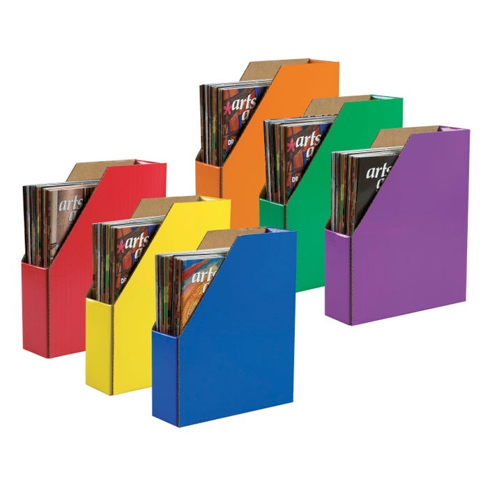 Classroom Keepers Magazine Holder, 12-3/8 x 3-1/8 x 10-1/4 Inches, Assorted Colors, Pack of 6