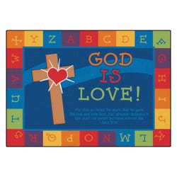 Carpets for Kids KID$Value PLUS God Is Love Learning Carpet, 8 x 12 Feet, Rectangle, Multicolored 1285921