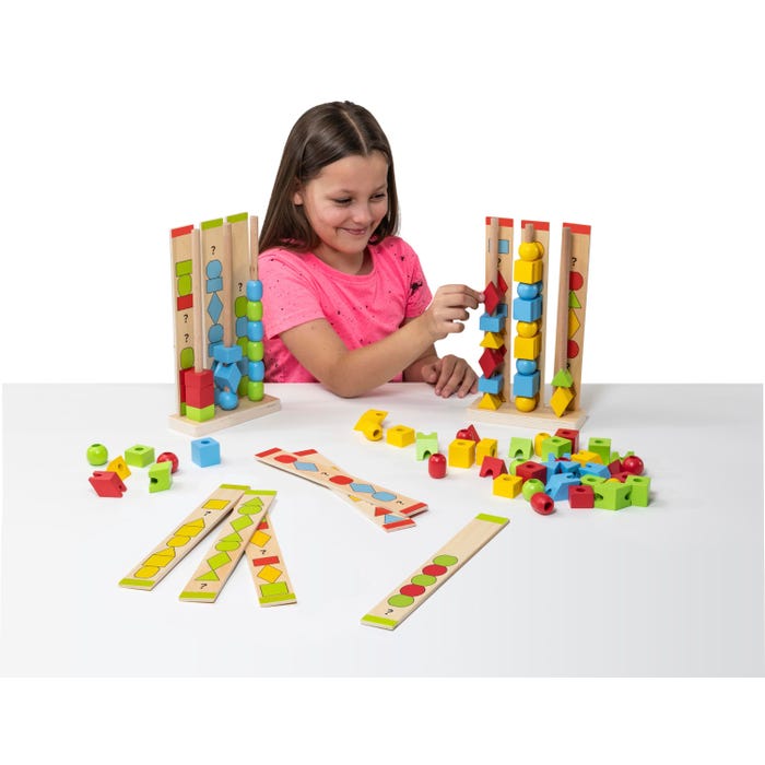 Educational Advantage Shape and Color Sequencing Towers, 112 Pieces