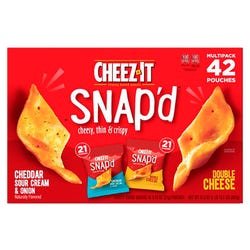 Cheez-It Snap'd Baked Cheese Variety Pack, Assorted, 1.97 lb, Carton of 42, Item Number 2050190