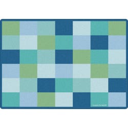 Carpets for Kids KIDSoft Seating Blocks Rug, 7 Feet 6 Inches x 12 Feet, Rectangle, Blue, Item Number 2101502