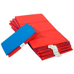 Angeles 3-Fold Nap Mat 1 Inch, 48 x 24 x 1 Inches, Blue/Teal, Pack of 10, Item Number 1302225