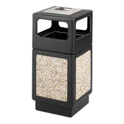 Safco Aggregate Series Side Opening With Urn, 38 Gallon Capacity, 13 x 6 Inch Opening, Tan 2027780