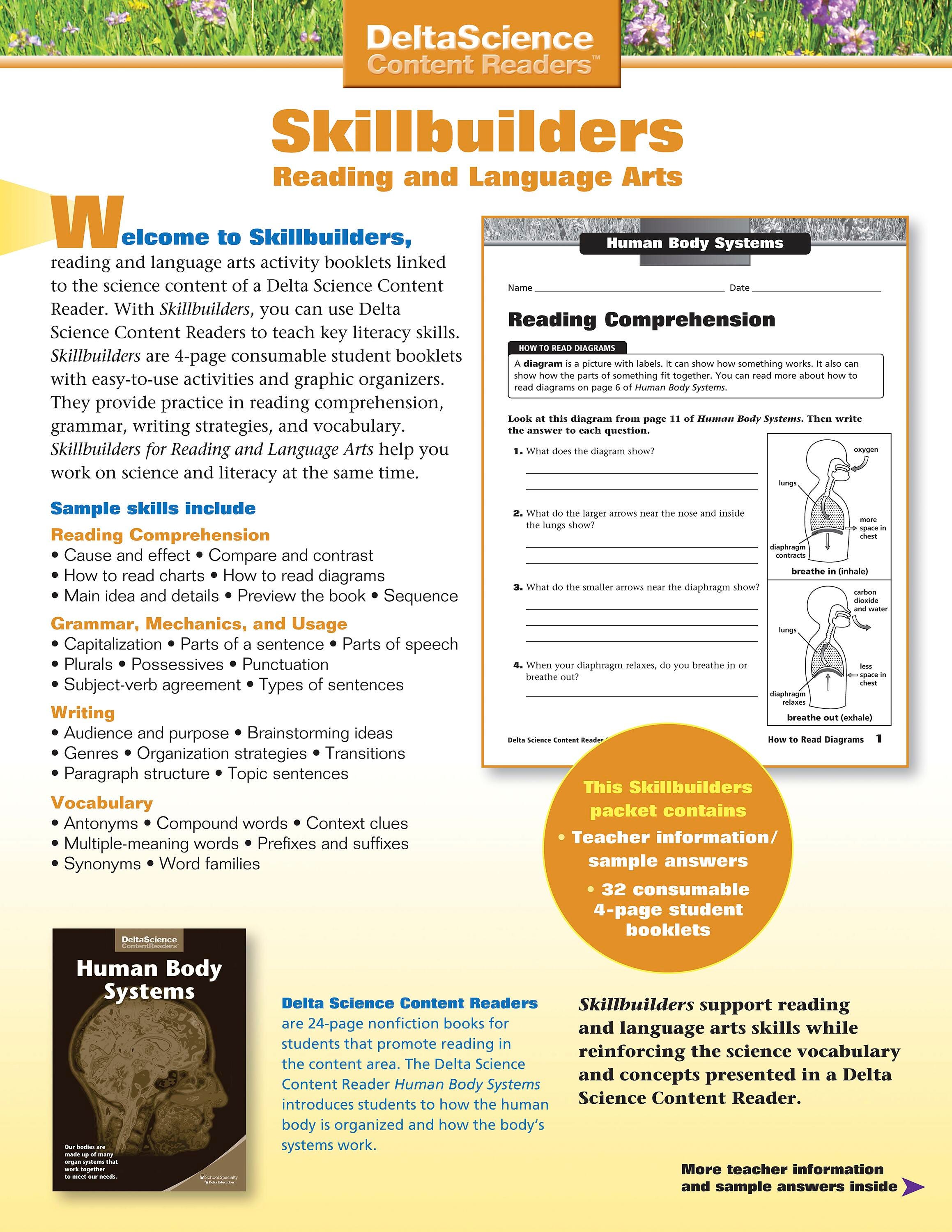 Delta Science Content Readers Human Body Systems Red and Purple Skillbuilders, Pack of 32, Item Number 1278173