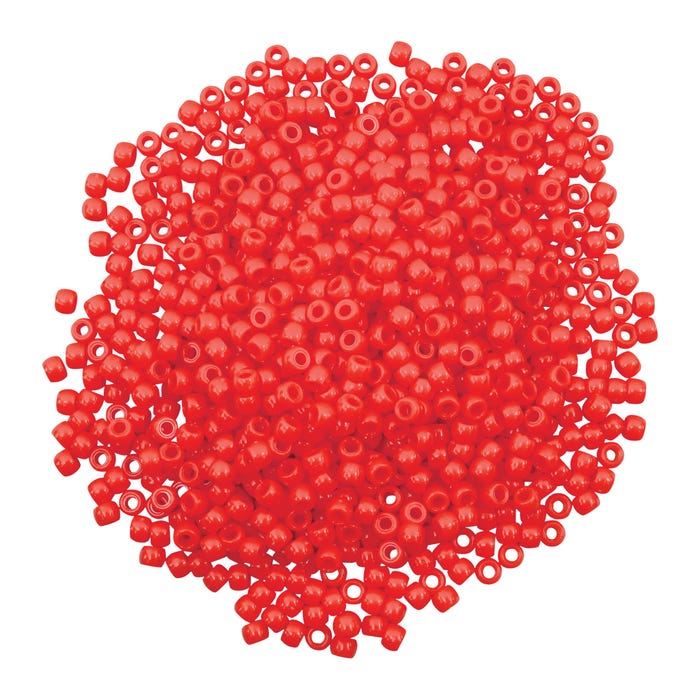 Creativity Street Plastic Pony Beads, Red, Pack of 1000