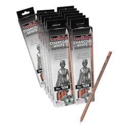 General's Charcoal Pencils, Soft Hardness, White, Set of 144