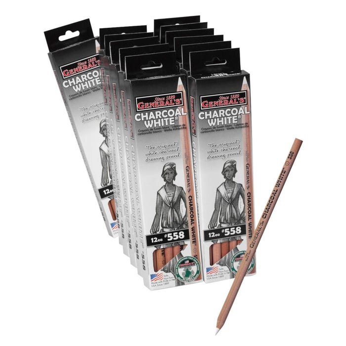 General’s Getting Started with White Charcoal Pencils, Set of 144