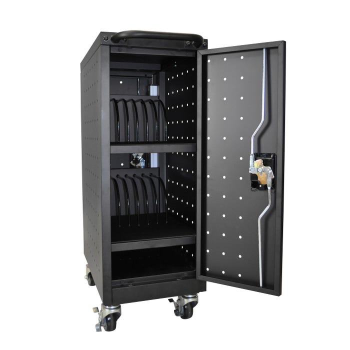 Luxor 16 Tablet or Chromebook Charging Cart, 12 x 23-1/4 x 34 Inches, Black