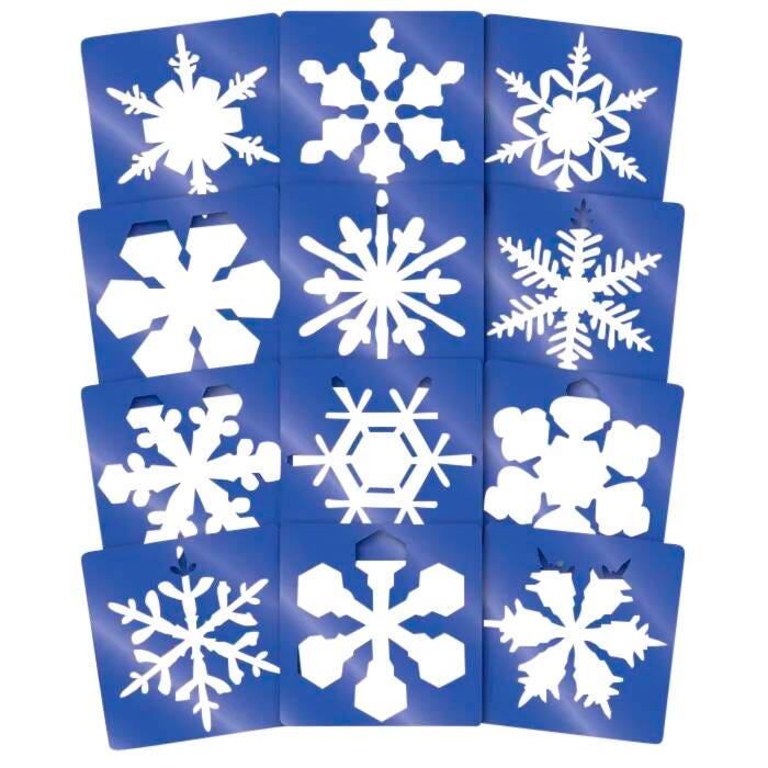 Roylco Super Snowflake Stencil, 8 Inches Diameter, Set of 12 Stencils