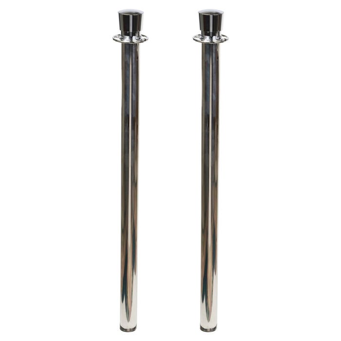 Tatco Crowd Control Stanchion Post, 41 in, Polished Chrome, Pack of 2