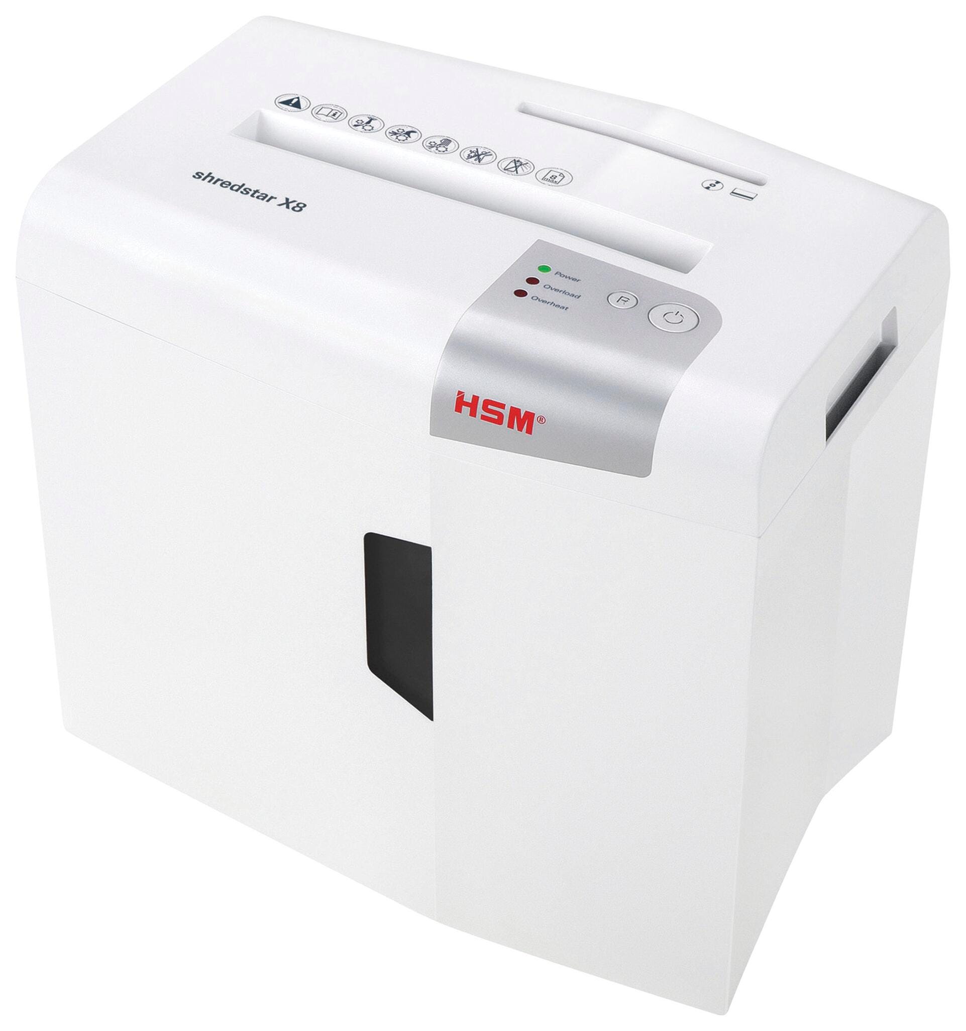 Image for HSM of America Shredstar x8 Cross-Cut Shredder, Anti-Jam, 8 Sheet Capacity, White from School Specialty
