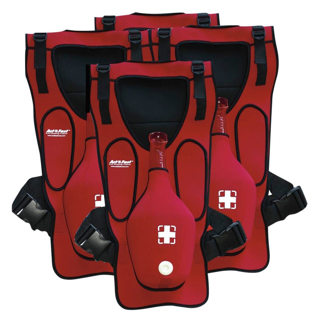 Act+Fast™ Anti-Choking Trainers with Back Slap Pad - Pack of 4, Red 2218415