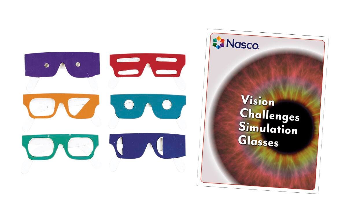 Image for Nasco Vision Challenges Simulation Glasses Set from School Specialty